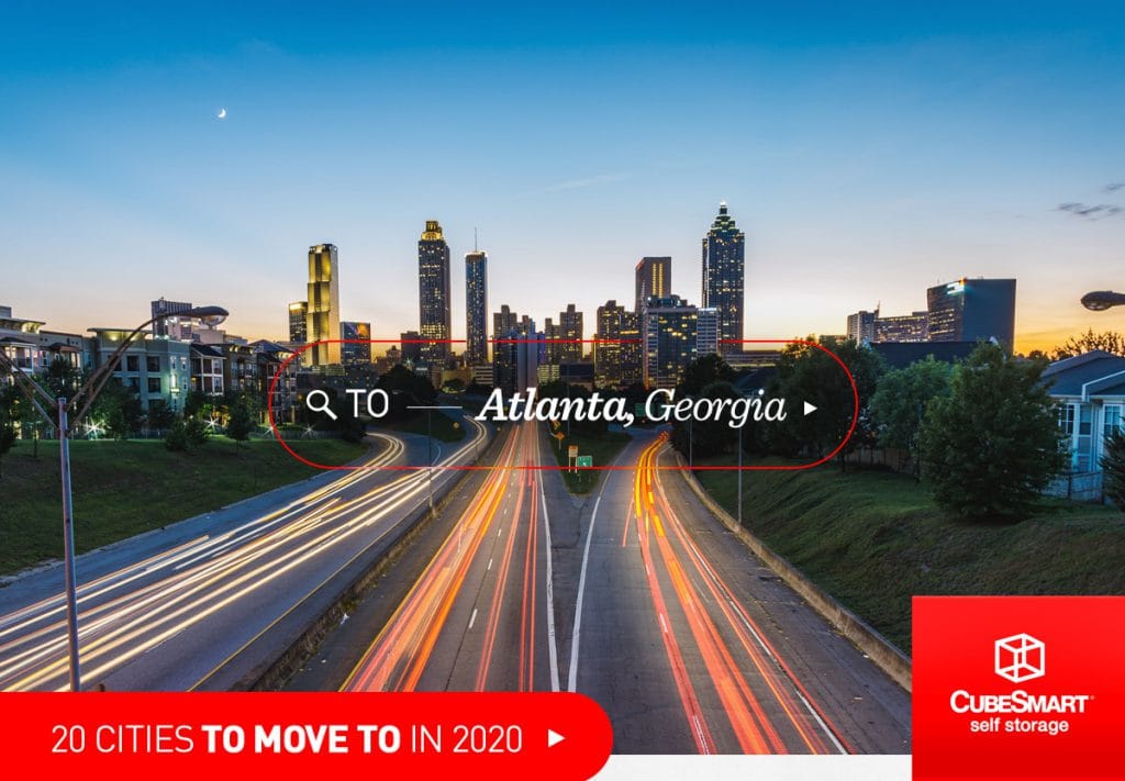 skyline of atlanta, ga at dusk