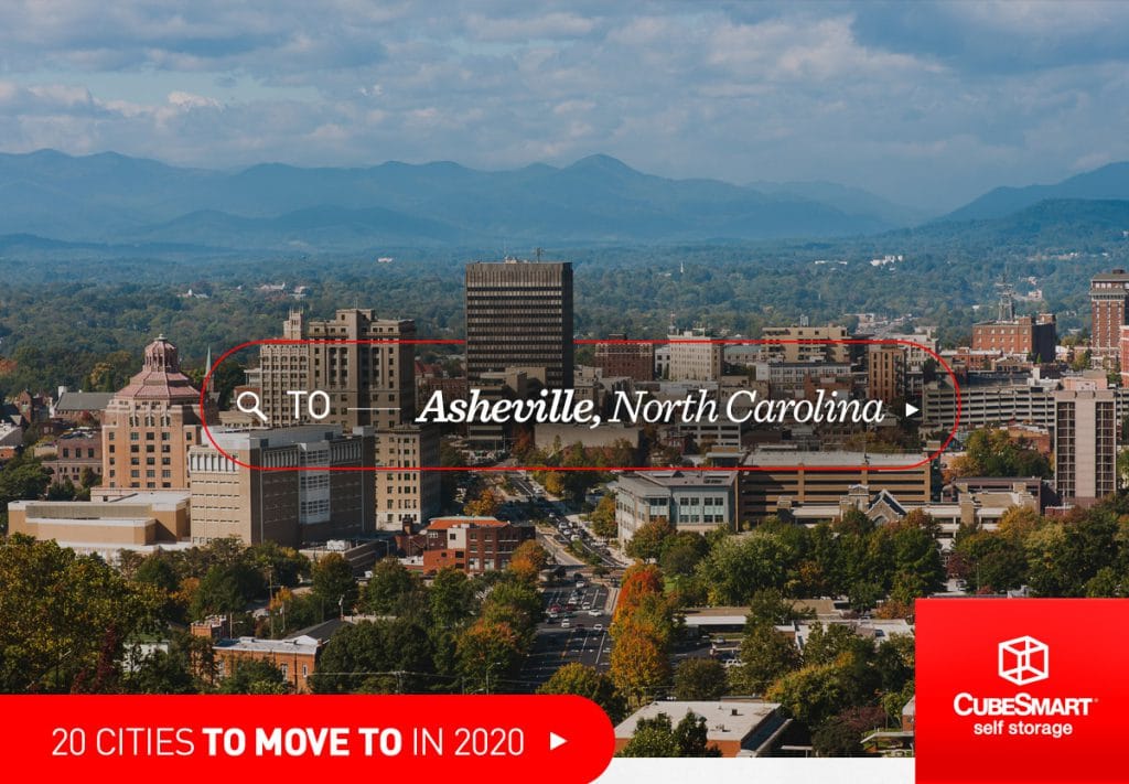 Asheville, NC skyline in midday