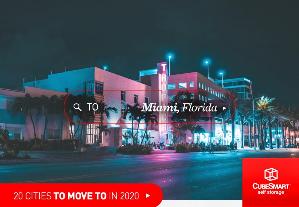 miami, fl street scene at night