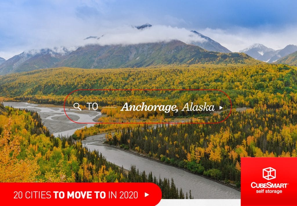 river scene outside anchorage, ak in fall