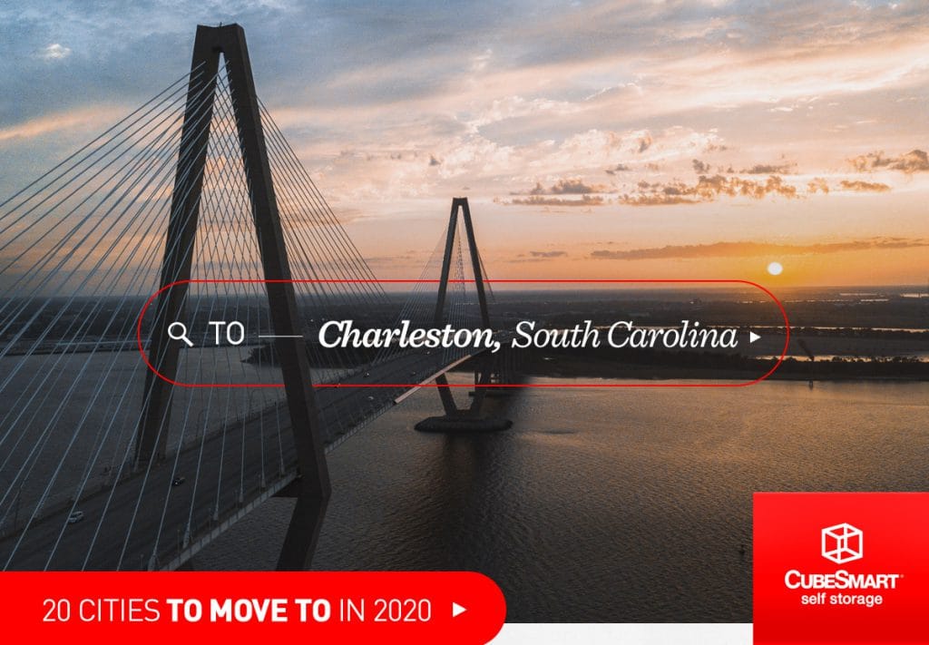 bridge spanning water near charleston, sc at sunset