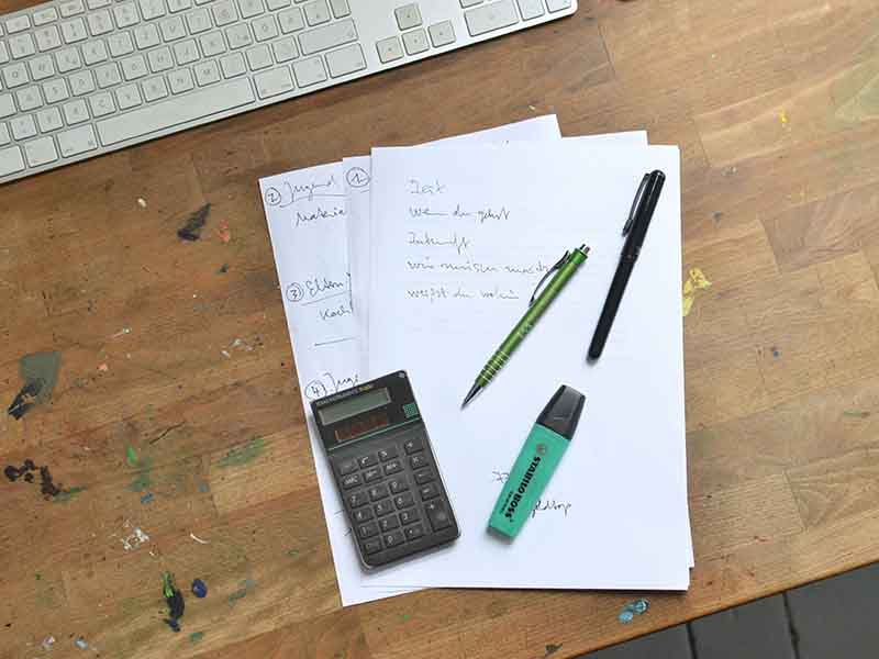 Calculator pen and pencil