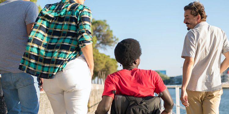Group of friends walking.