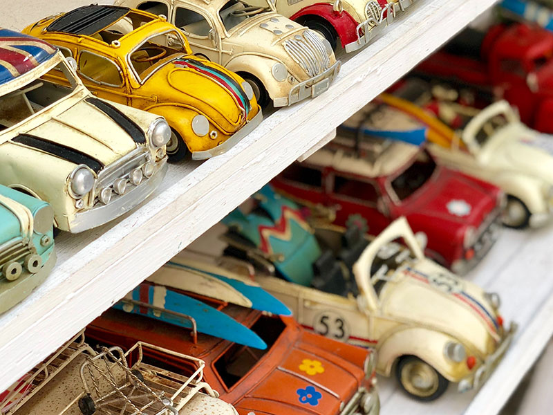 Vintage toy cars.