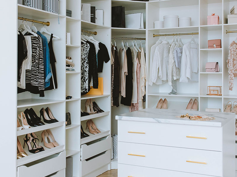 Organized closet.