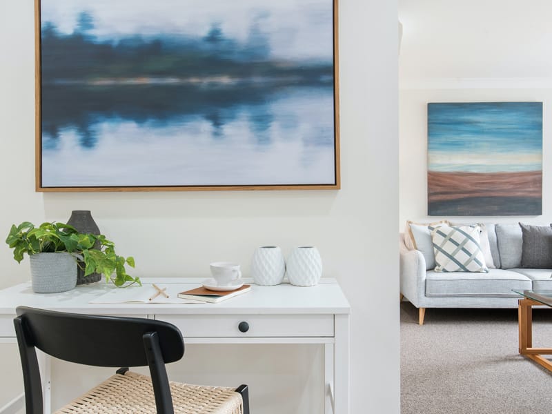 Canvas painting in living room