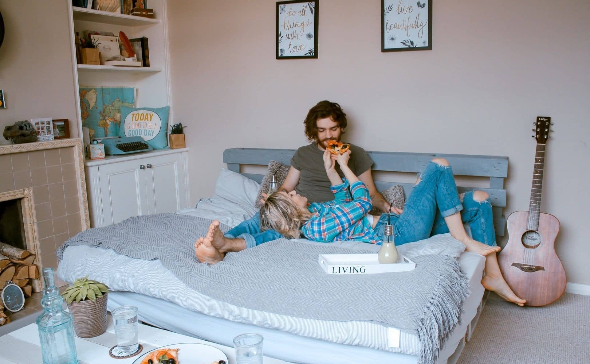 Young couple living together