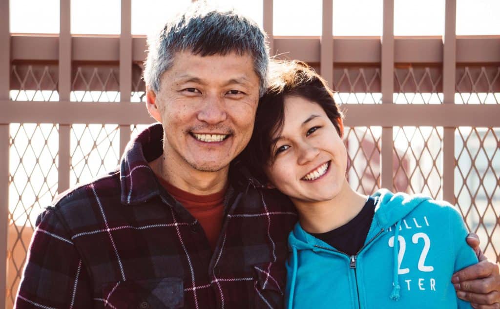 CubeSmart customer Jack Hwang and his daughter at the facility in Centennial, CO