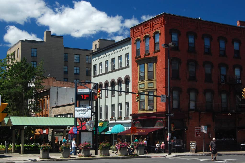 Buildings in downtown Ithaca NY