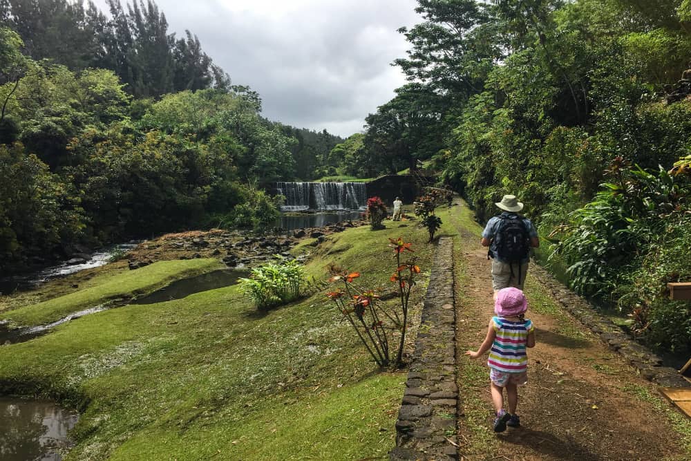Exploring gardens in Kilauea, Kauai