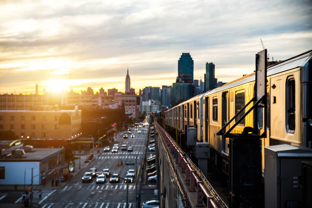 Sunrise over the New York City subway
