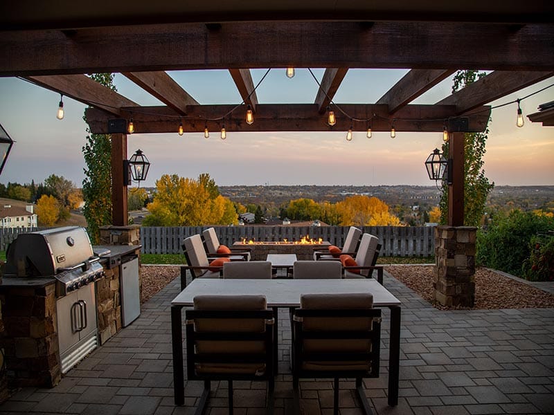 Patio overlooking trees
