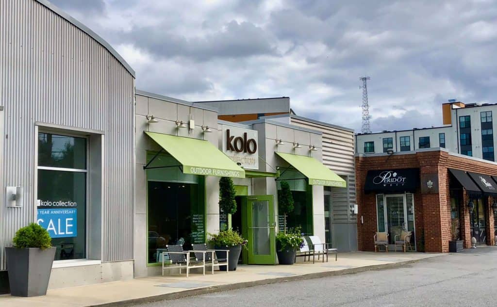 view of store fronts in Westside Provisions in Altanta