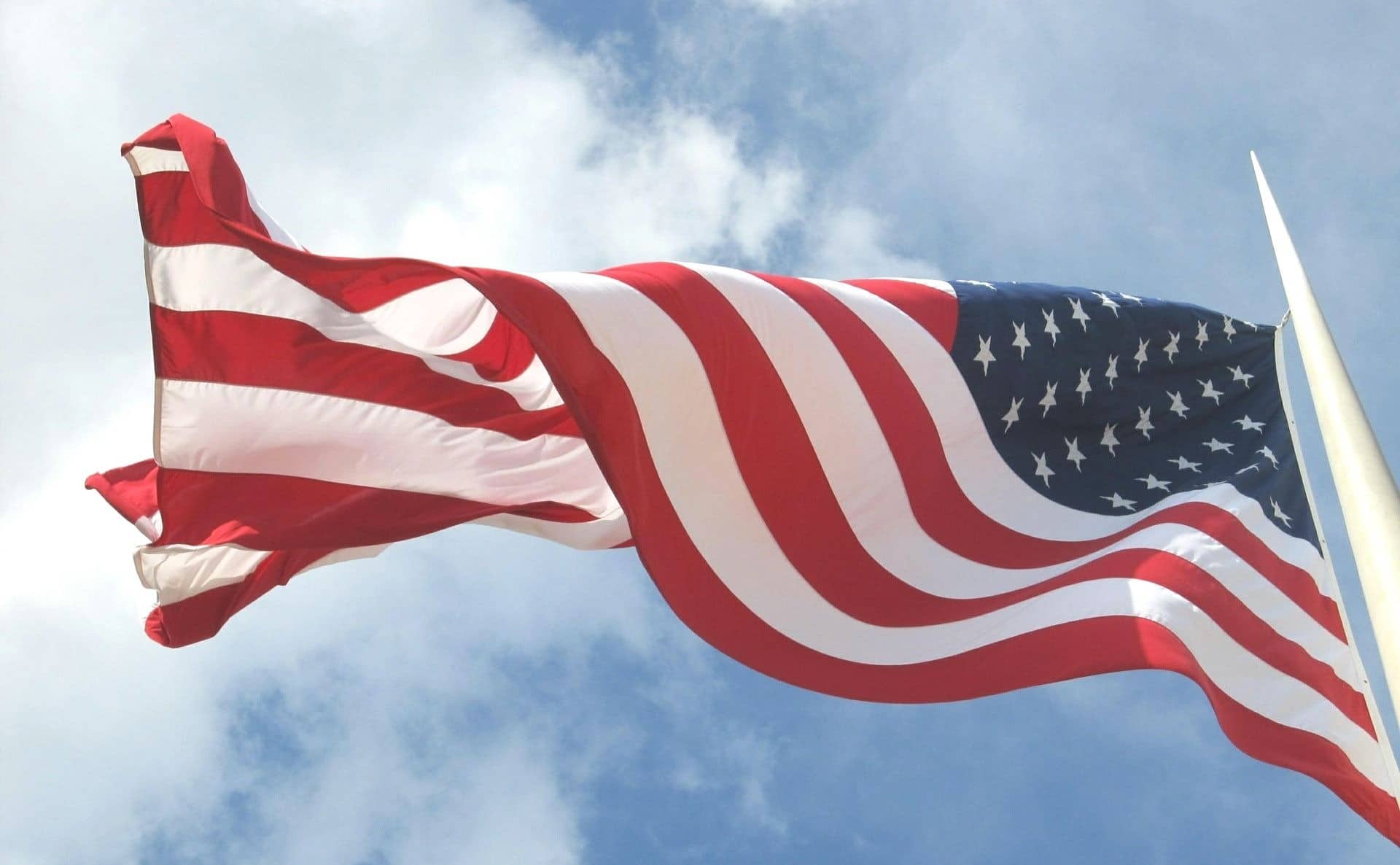 American flag on a flag pole