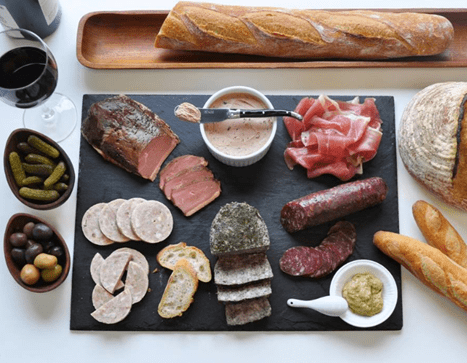 charcuterie platter from Sweet Basil Catering in New York City