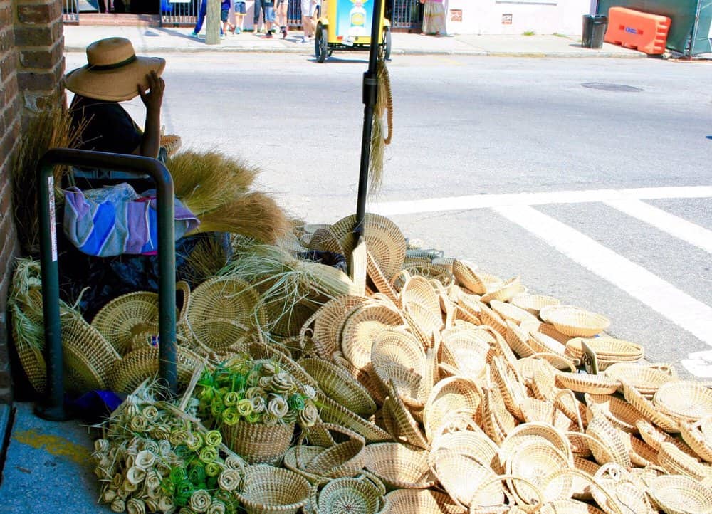 Sweetgrass Baskets outside the Charleston City Market in Charleston, SC