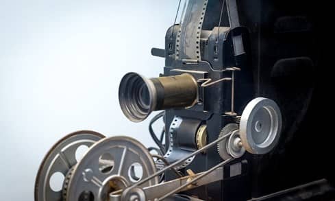 old school filming camera