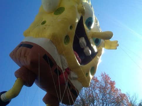 Spongebob Squrepants float at the Macy's Thanksgiving Day Parade in NYC