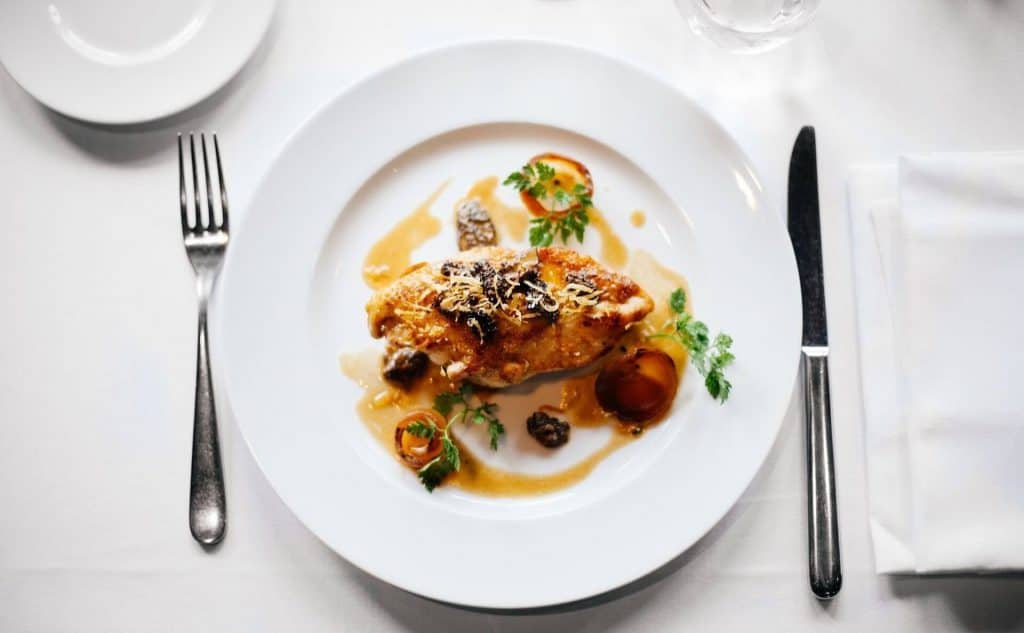 plated food on a table
