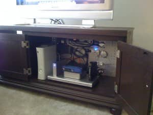 pegboard used in an entertainment center