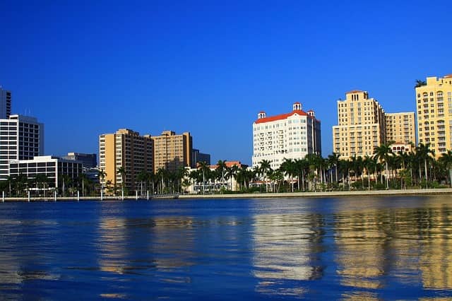 skyline of buildings in Palm Beach, Florida