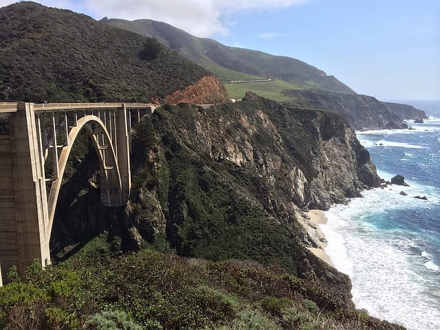 Route 1 bridge along California coast