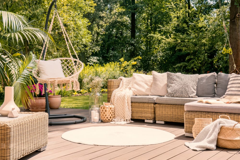 cozy deck patio with furniture