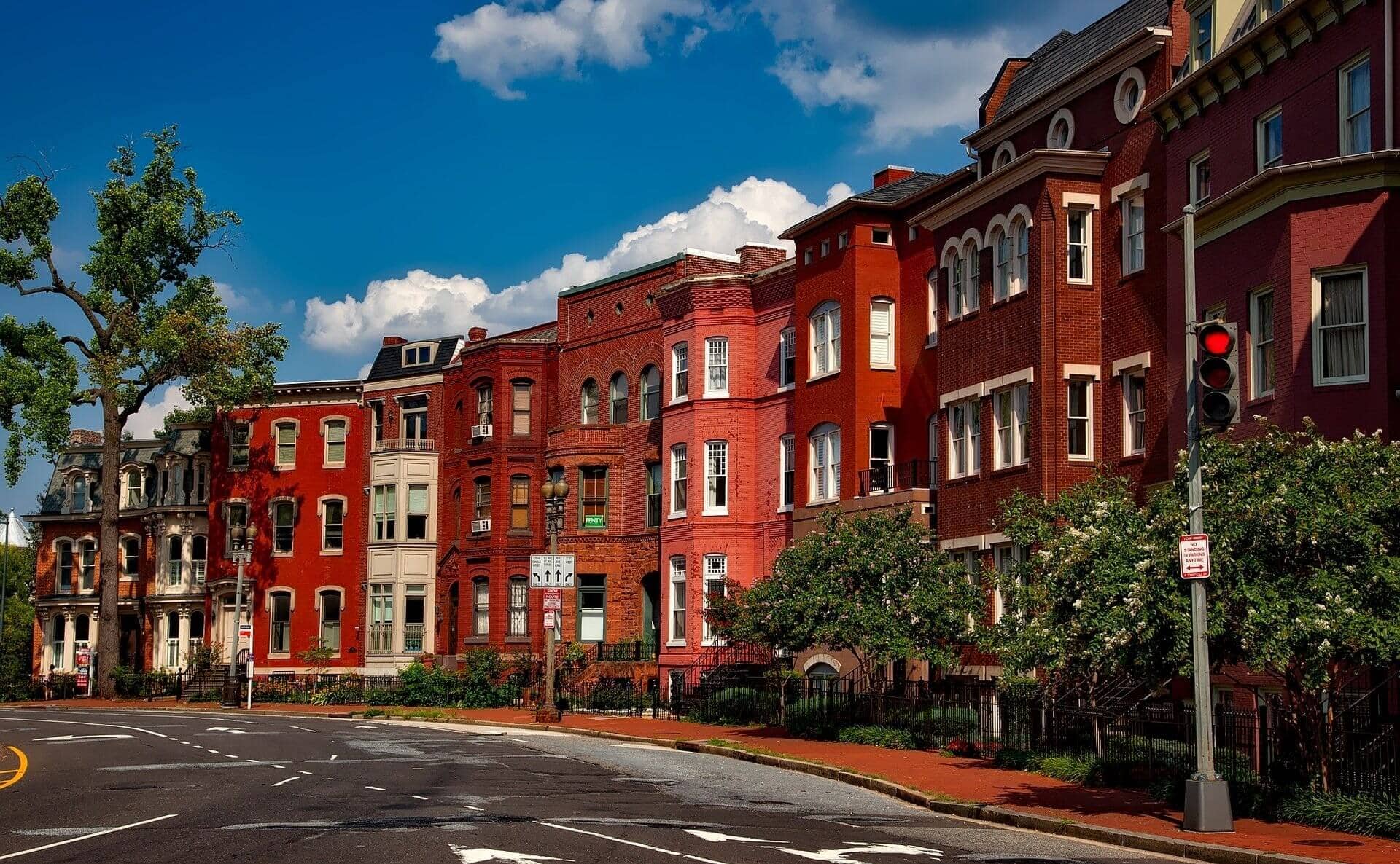 row of buildings in Washington, D.C.
