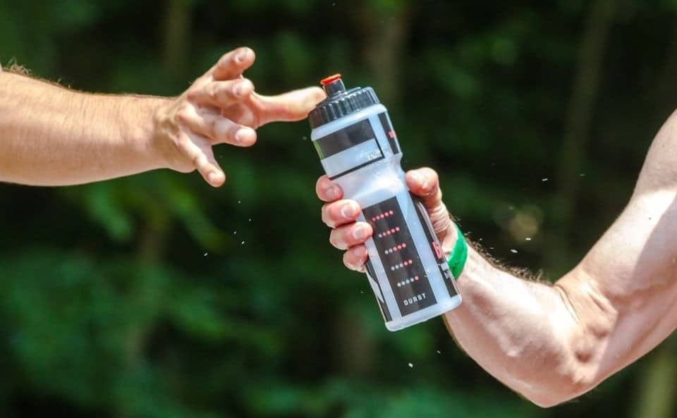 Refillable water bottle used in daily activities